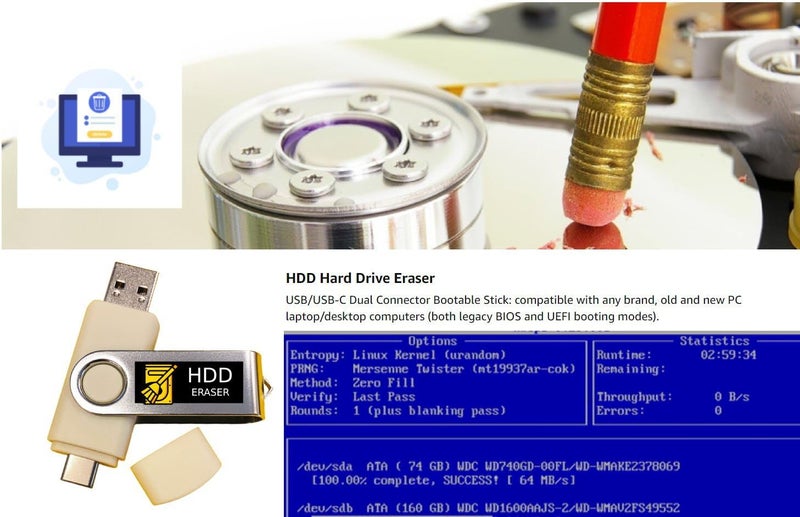 TECH STORE ON Hard Drive Eraser Bootable USB Flash Drive â€“ Secure Disk Wipe Utility for PC | Permanently Delete Data to DOD 5220.22-M Standard â€“ Safe for HDD & SSD - Image 4